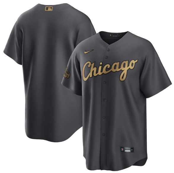 Men's Chicago White Sox Blank 2022 All-Star Charcoal Cool Base Stitched Baseball Jersey Men's Chicago White Sox Blank 2022 All-Star Charcoal Cool Base Stitched Baseball Jersey